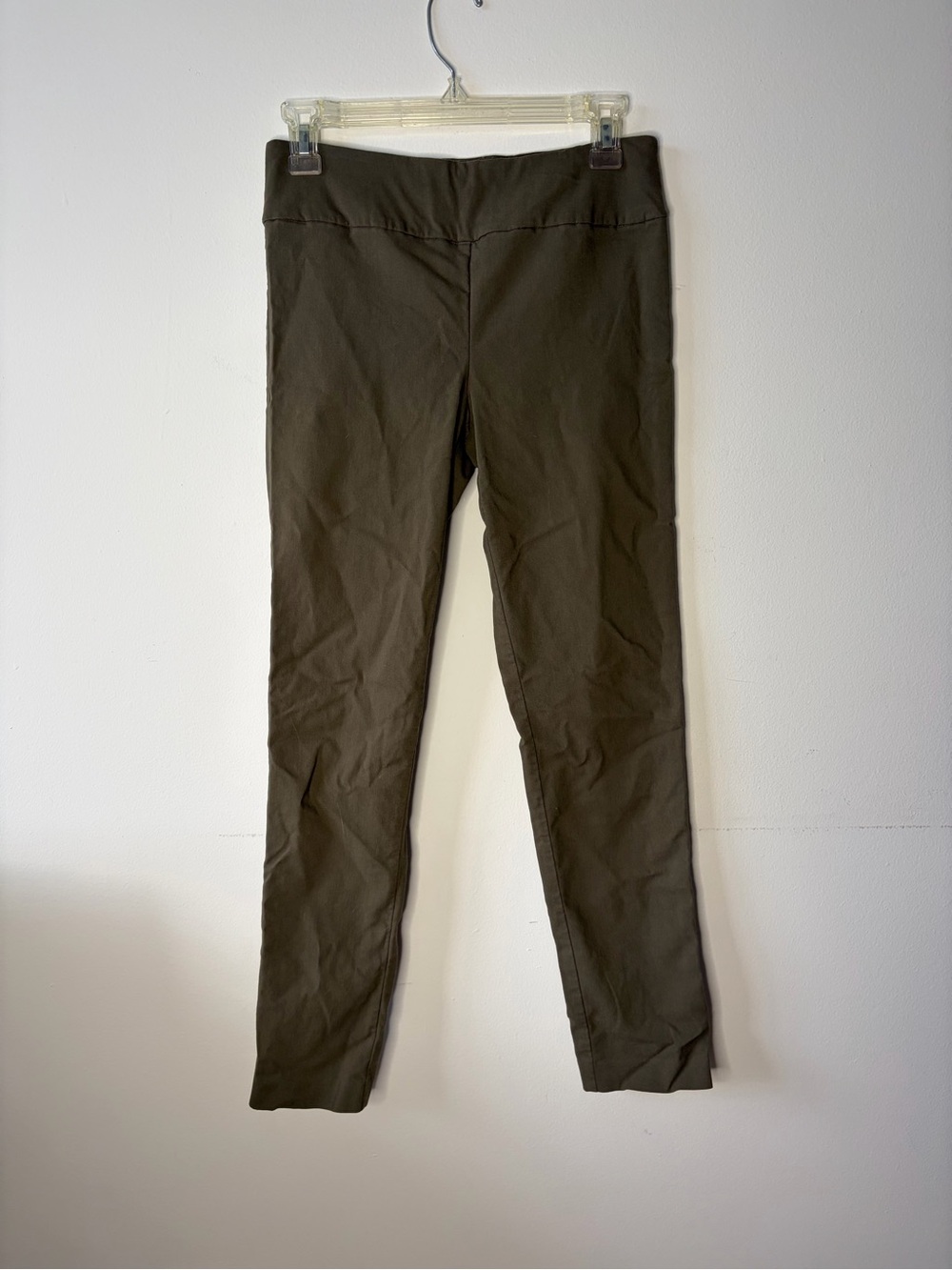 Elliott Lauren Olive Green Stretch Pull On Ankle Pants Size 2 Made in USA
